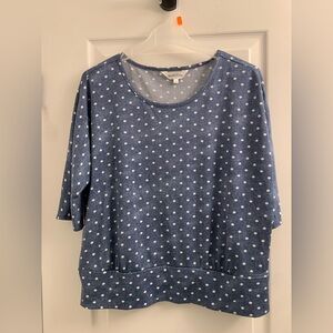Northern Reflections Blue Polka Dot Short Sleeve Sweatshirt